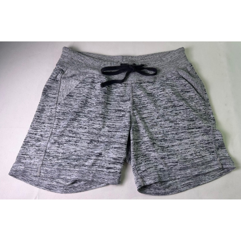Athleta Women's Medium‎ Grey Space Dye Lounge Shorts Drawstring Athleisure Retro